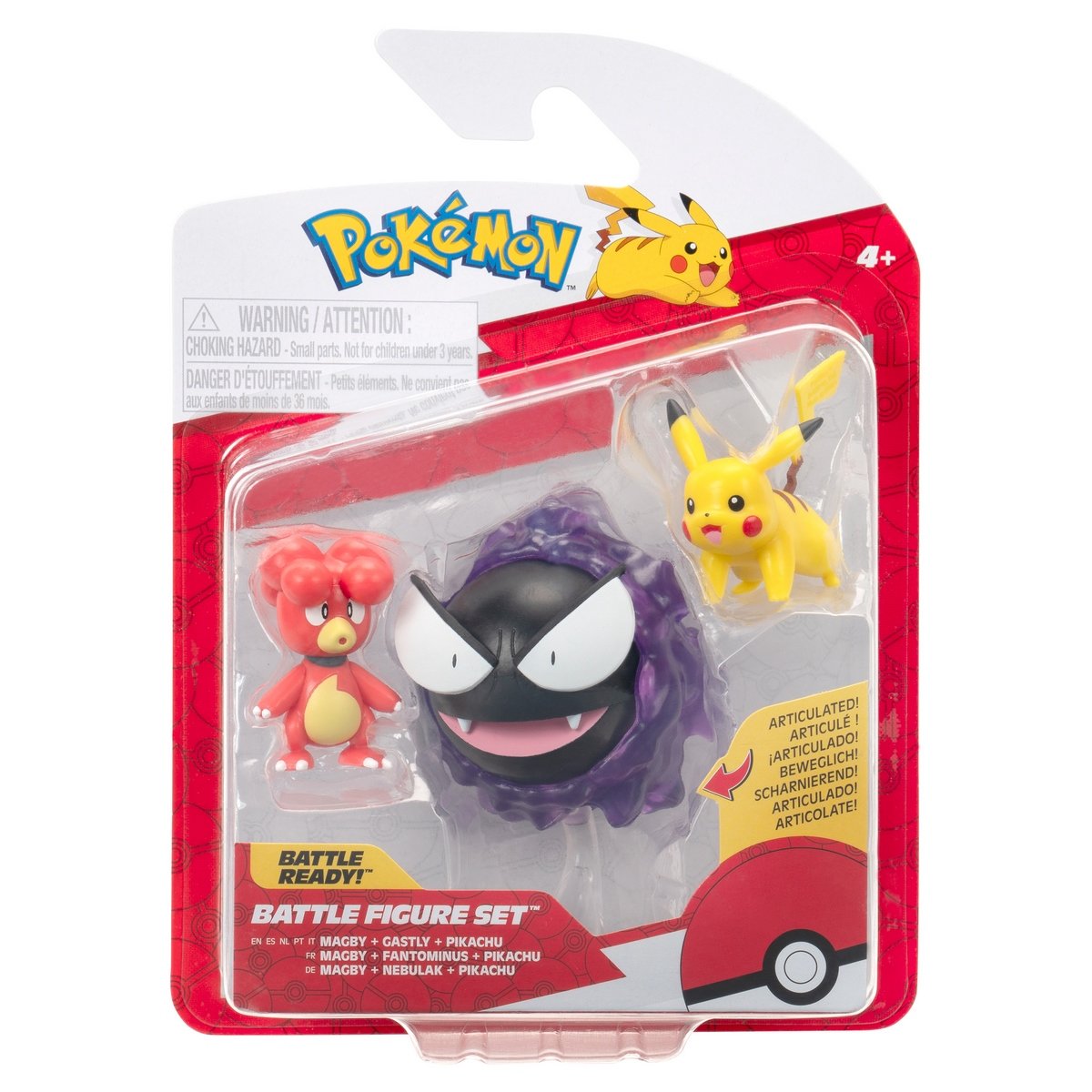 Pokemon Pack 3 Figuras - Magby+Gastly+Pikachu