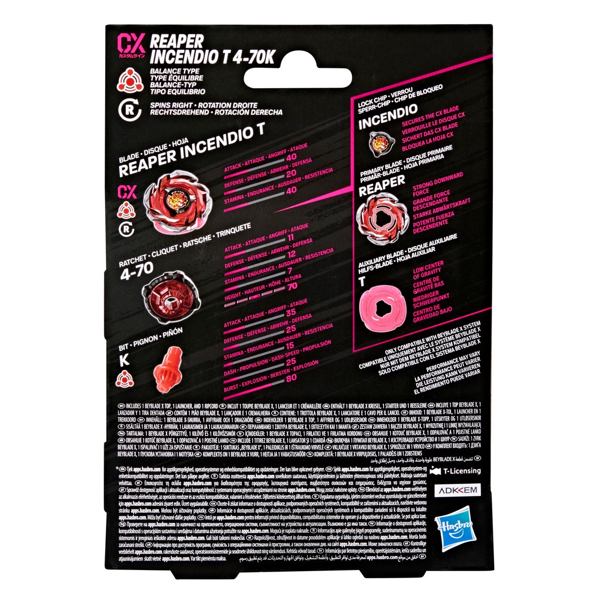 Trompo Beyblade X Surtido De Kits Iniciales Cx - Reaper Incendio