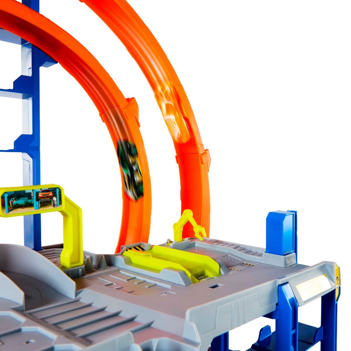 Hot Wheels Mega Garage Con Elevador Y Helicóptero