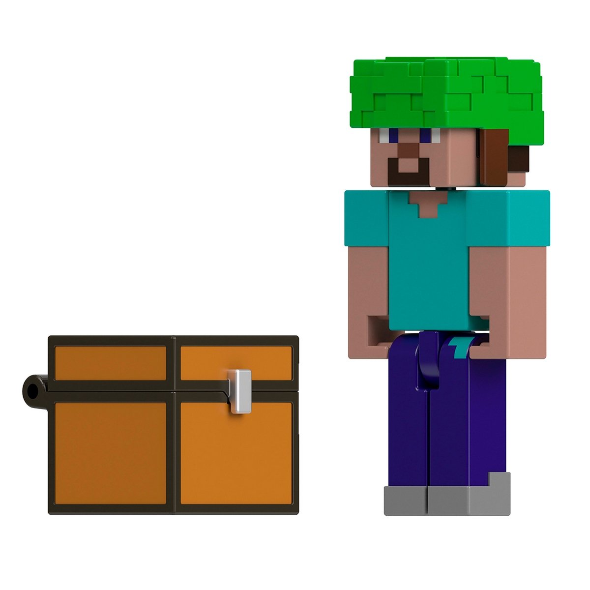 Minecraft Core Figura De 8Cm Con Crafting - Steve Bajo El Agua