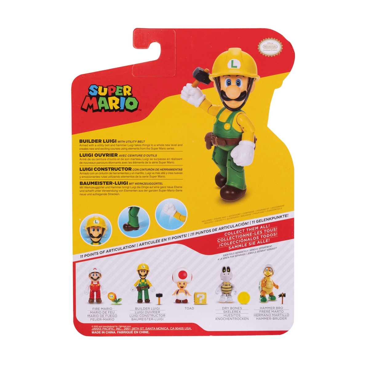 Figuras 10 Cm Super Mario De Nintendo - Luigi Constructor