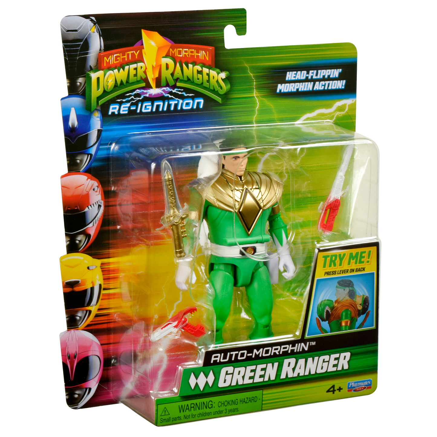 Power Rangers Figura Gira Cabeza Green Ranger