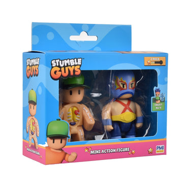 Pack 2 Figuras 8 Cms Articuladas Stumble Guys - Inside Out And Luchador