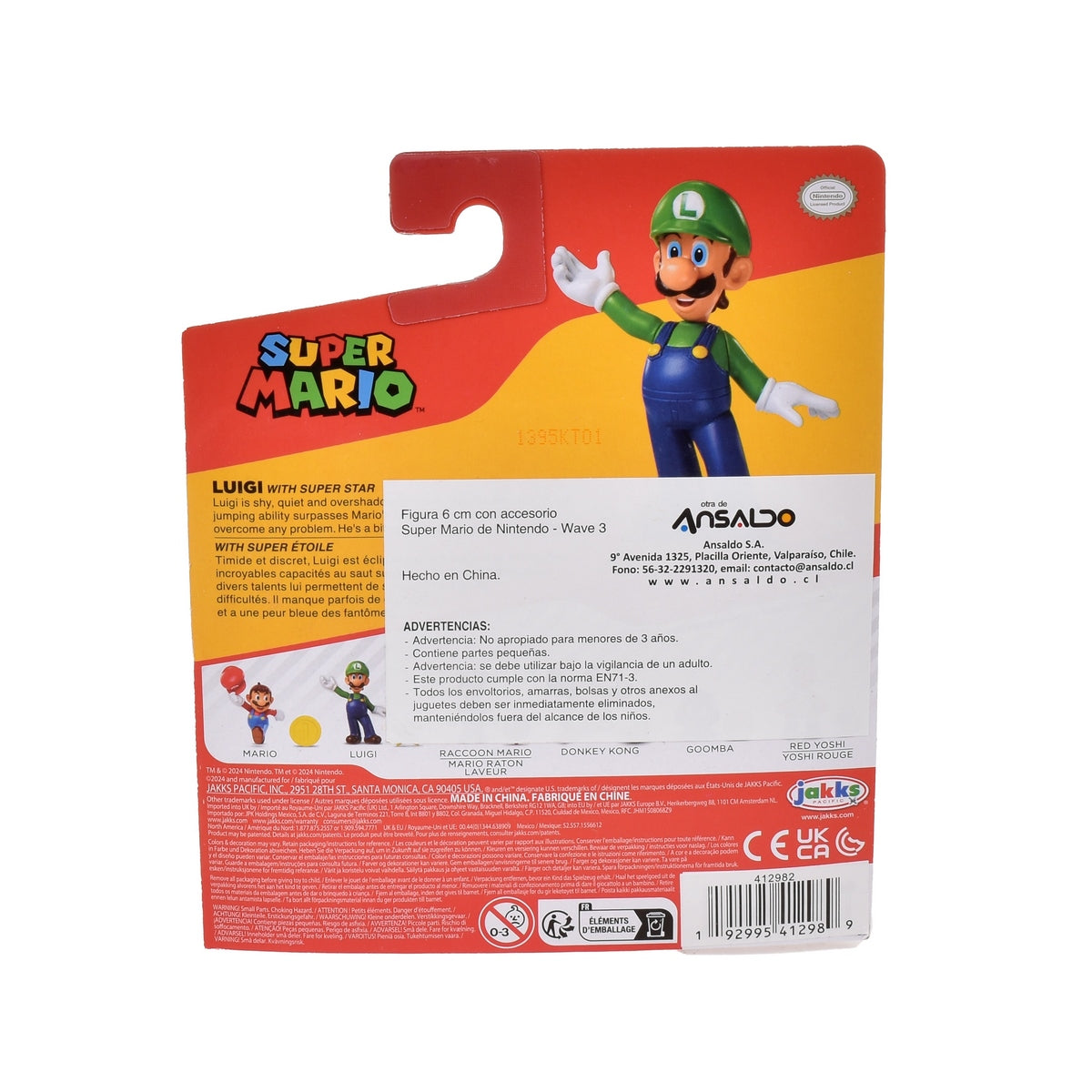 Figura 6 Cm Con Accesorio Super Mario De Nintendo - Luigi