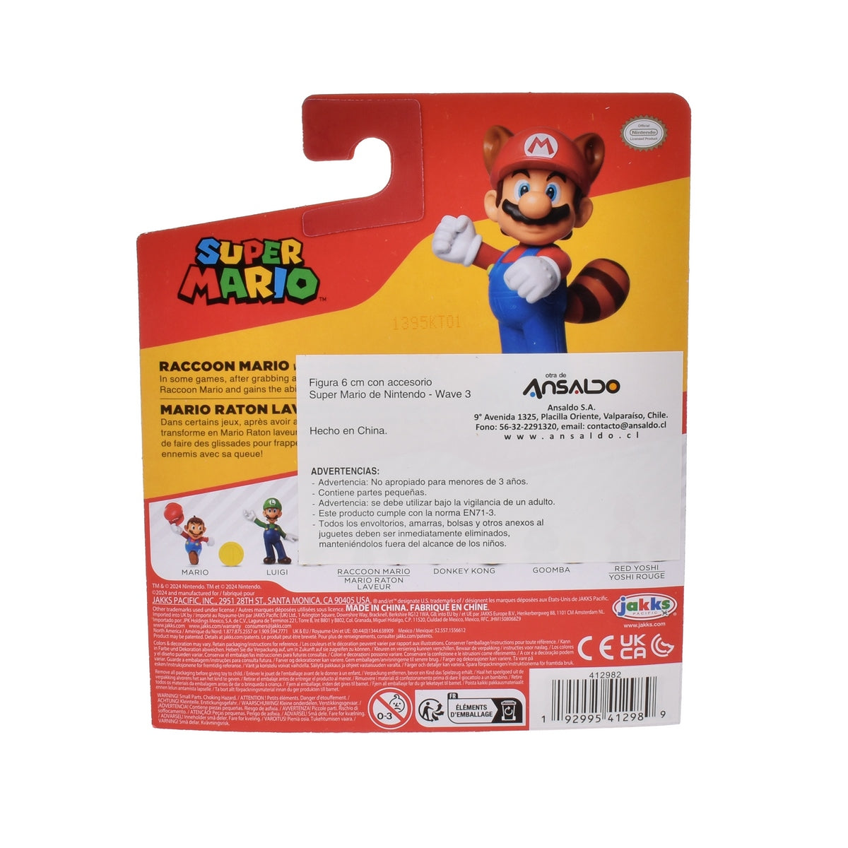 Figura 6 Cm Con Accesorio Super Mario De Nintendo - Raccoon Mario