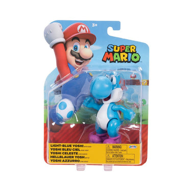 Figuras Super Mario - Yoshi Celeste Con Huevo