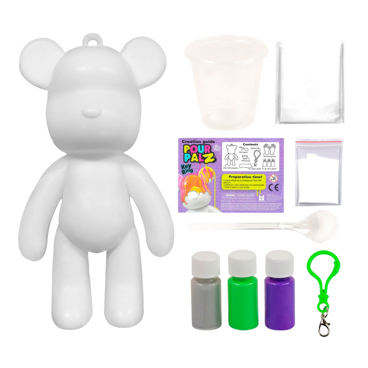 Oso Llavero Para Pintar Pour Palz - Verde