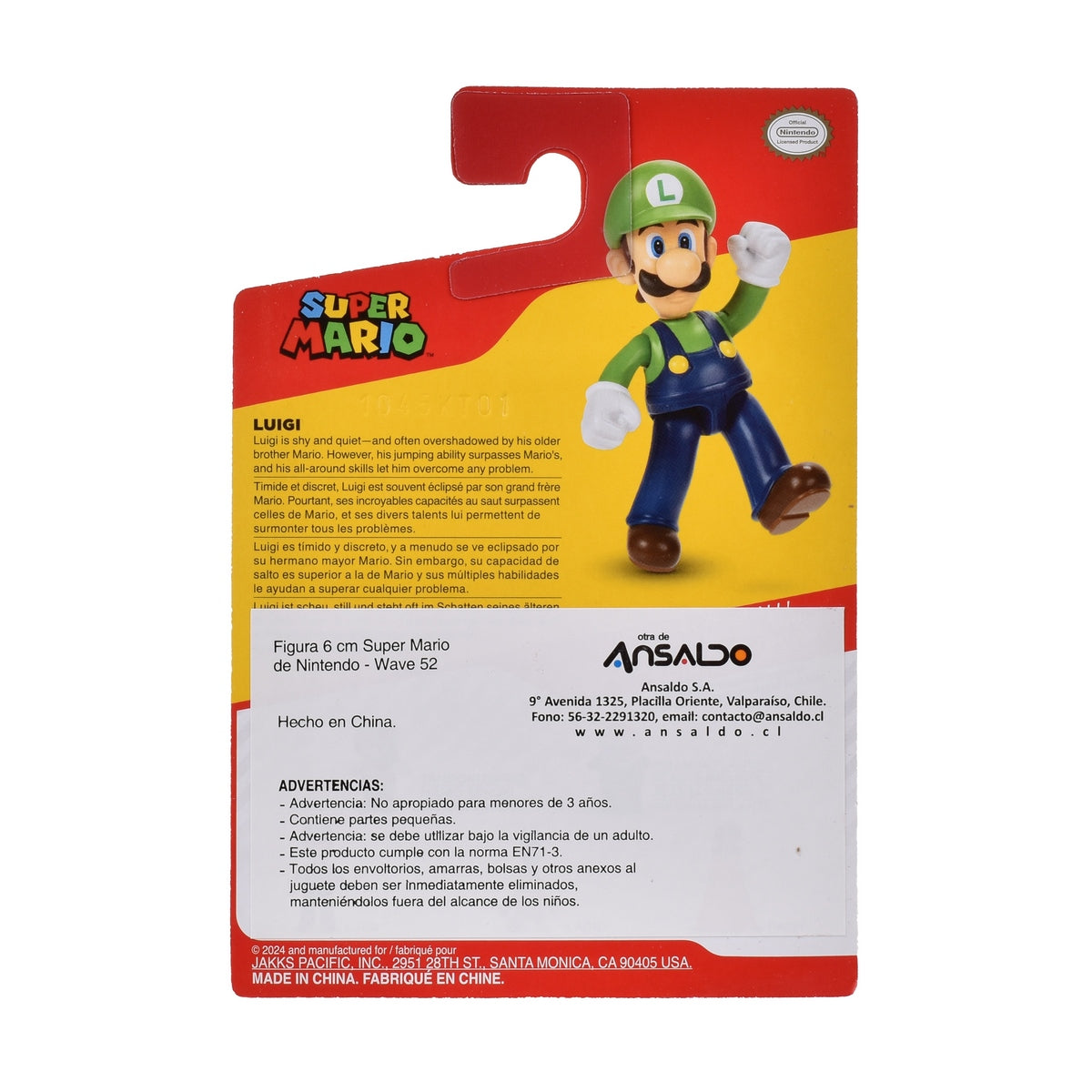 Figuras 6 Cm Super Mario De Nintendo Wave 54 - Luigi
