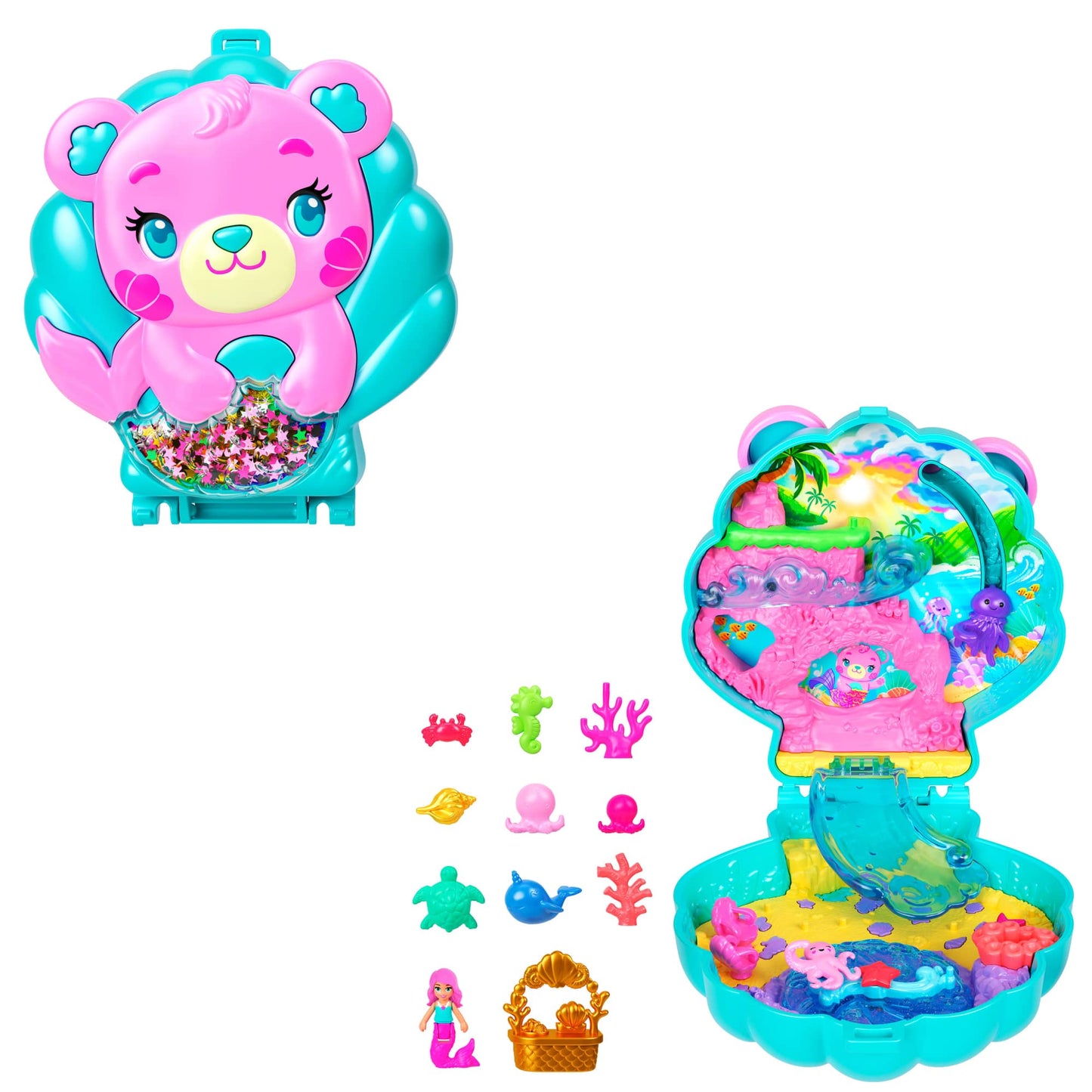 Polly Pocket Set De Juego Mundo De Compactos De Polly - Compacto Isla De Glitter