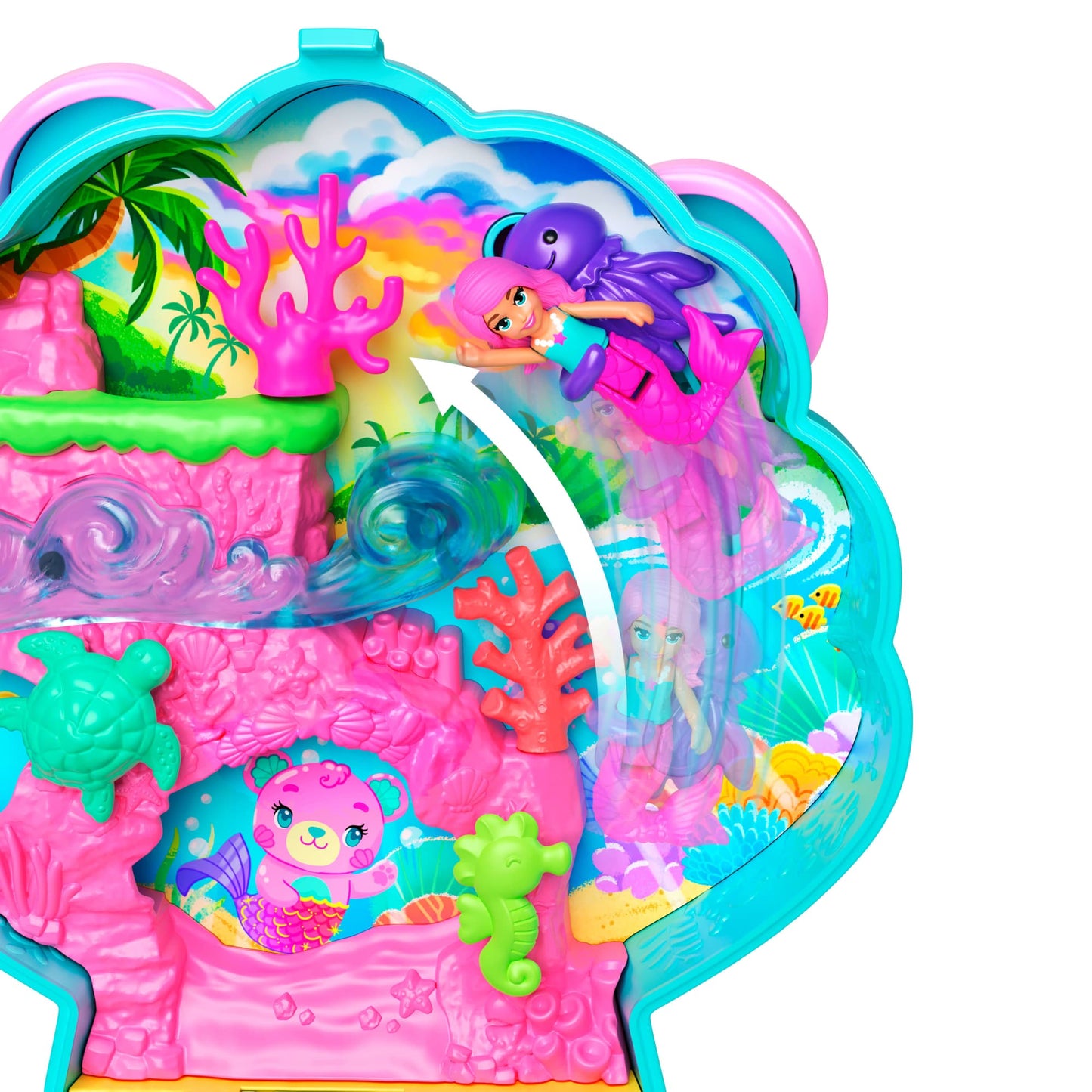 Polly Pocket Set De Juego Mundo De Compactos De Polly - Compacto Isla De Glitter