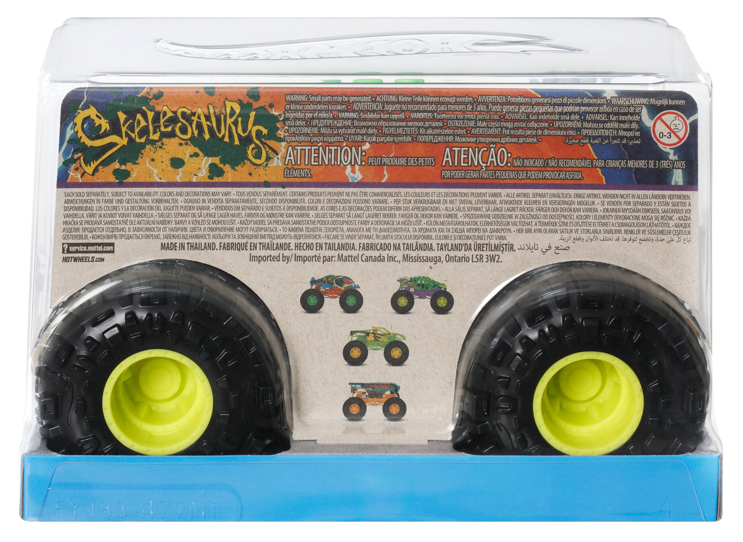 Hot Wheels Monster Trucks Escala 1:24 - Skelesaurus