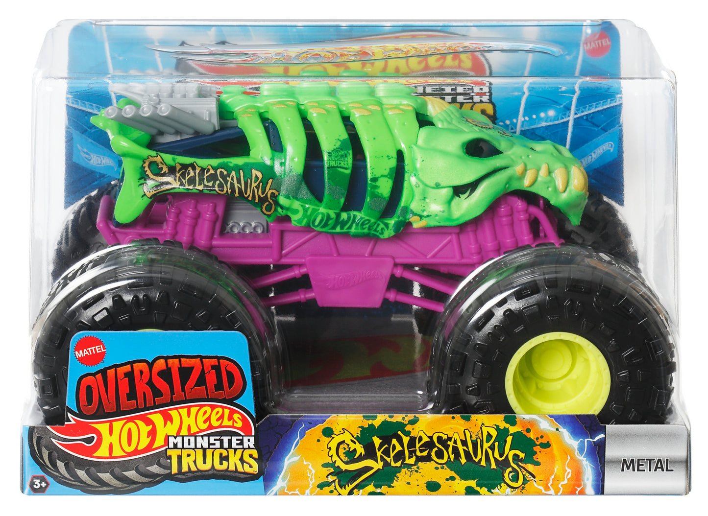 Hot Wheels Monster Trucks Escala 1:24 - Skelesaurus
