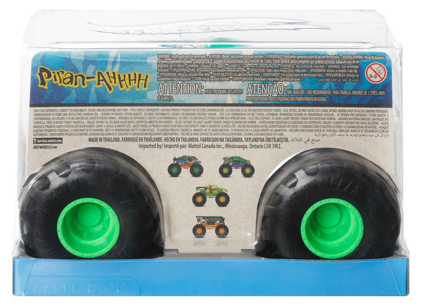 Hot Wheels Monster Trucks Escala 1:24 Todoterreno- Piran-Ahhhh