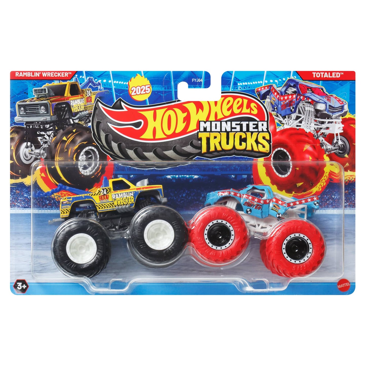 Hot Wheels Monster Trucks Escala 1:64 - Ramblin Wrecker Vs Totaled
