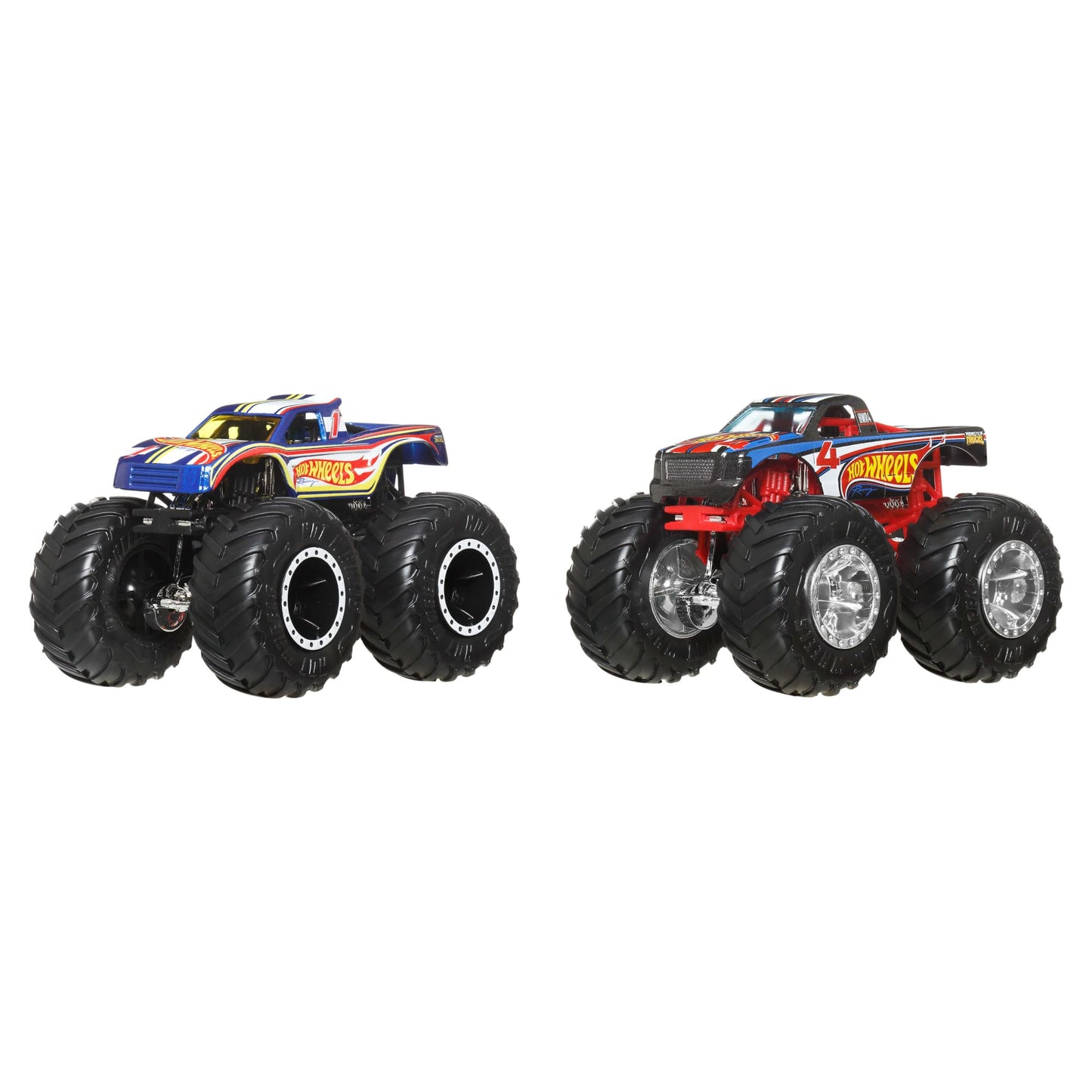 Hot Wheels Monster Trucks Escala 1:64 - Hot Wheels Racing #1 Vs Hot Wheels Racing #4