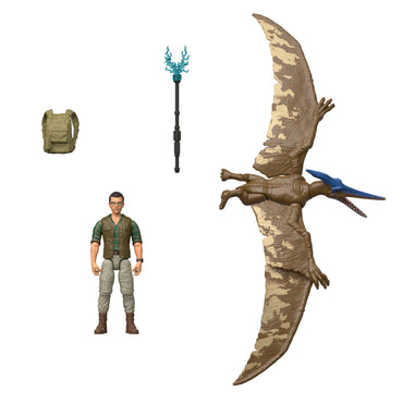 Jurassic World Rebirth Paquete Con Dinosaurio Y Humano - Dr. Henry Loomis Y Pteranodon