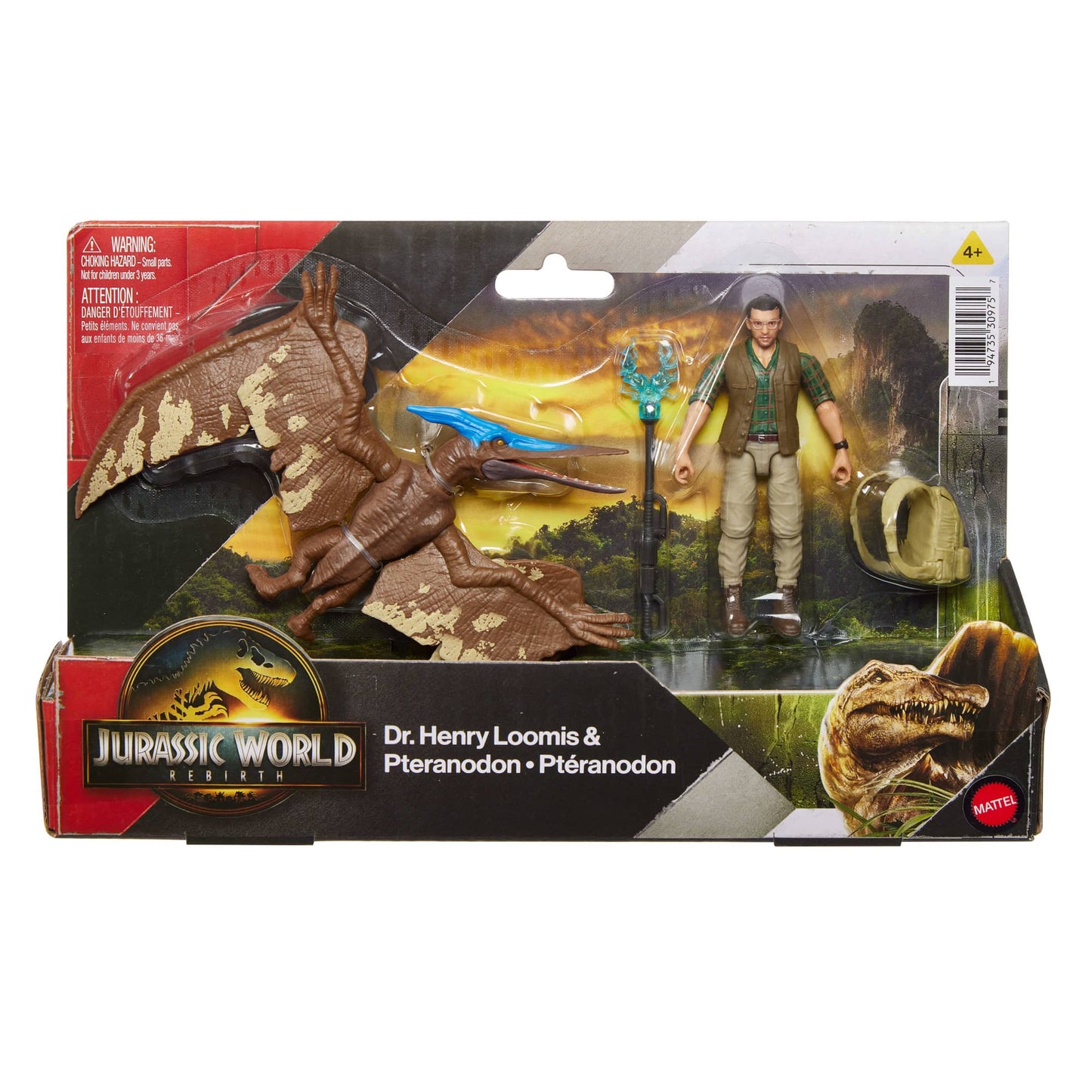 Jurassic World Rebirth Paquete Con Dinosaurio Y Humano - Dr. Henry Loomis Y Pteranodon