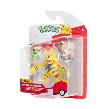 Pokemon Battle Figura Pack De 3 Caterpie Rockruff Y Electabuzz