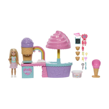 Barbie Club Chelsea Heladería con Muñeca y Masa Sensorial