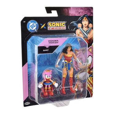 Set 2 Figuras De 6 Y 13 Cm Sonic Dc Comics - Amy Wonder Woman