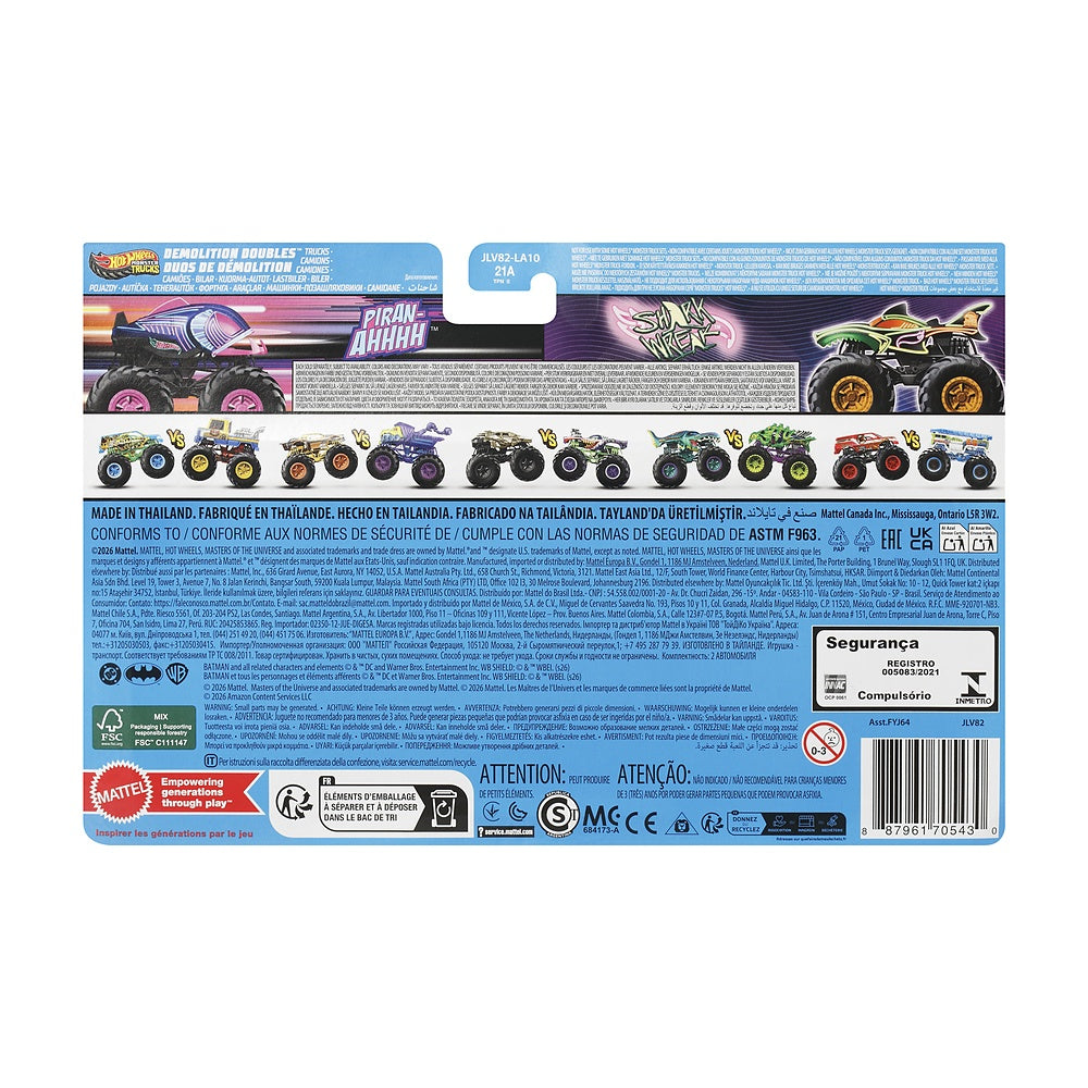 Hot Wheels Monster Trucks Escala 1:64 - Piran-ahhh Vs Shark Wreak