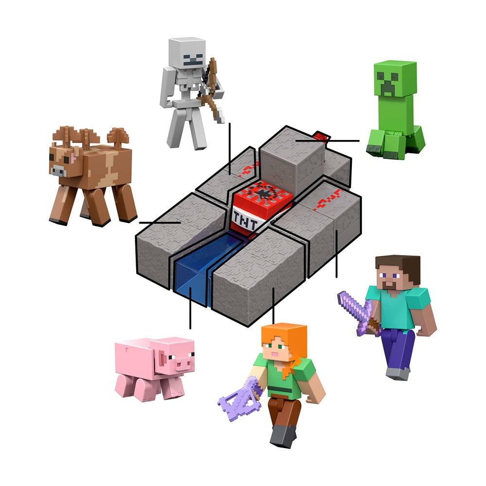 Minecraft Core Figura De 8cm Con Crafting - Esqueleto