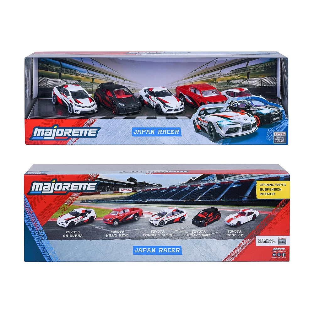 Set 5 Vehiculos Toyota Racing Majorette