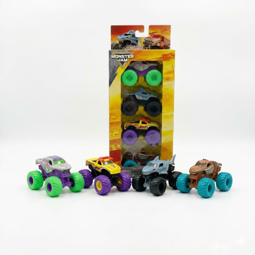 Monster Jam Set 4 Vehiculos 1:72
