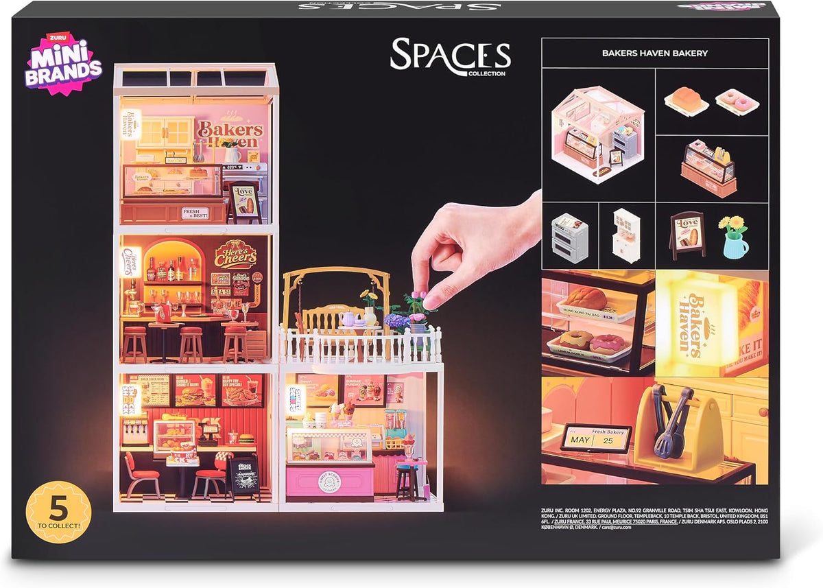 ZURU Mini Brands Spaces Bakers Haven Bakery Set Miniatura 109 Piezas