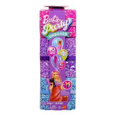 Barbie Party Unboxed Glam Party Red Sparkle con 10 Sorpresas
