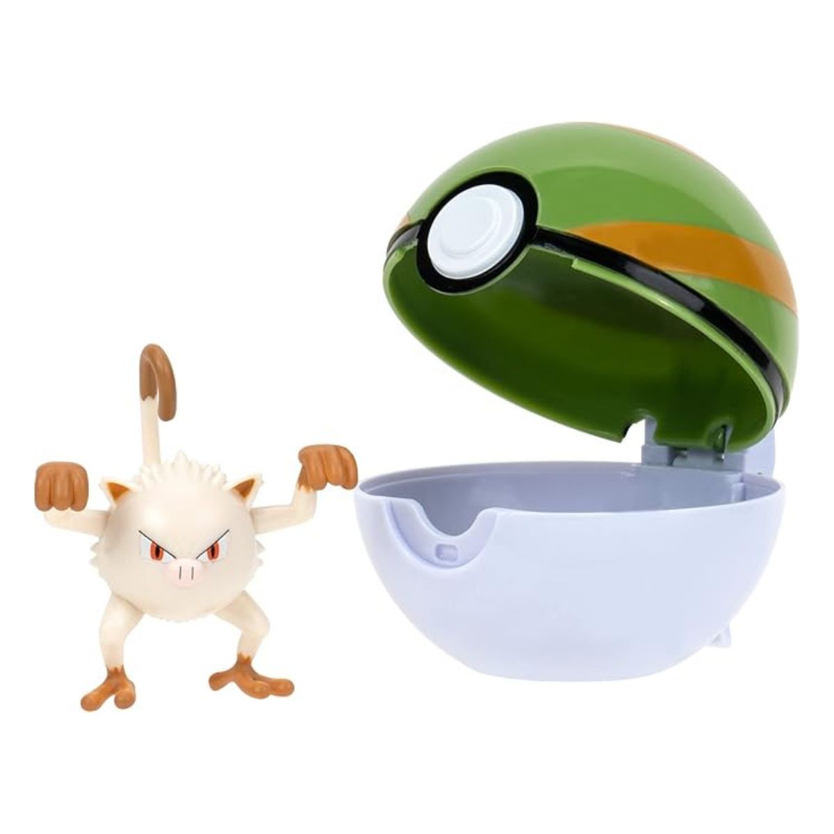 Pokebola Con Figura Pokémon - Mankey & Nest Ball