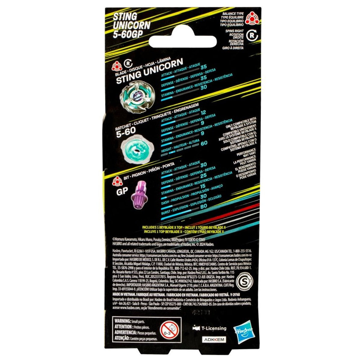 Beyblade X Booster Single Top Ast - Sting Unicorn 5-60Gp