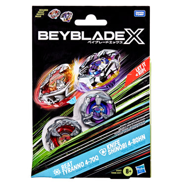 Beyblade Dual Pack X - Beat Tyranno 4-70q - Knife Shinobi 4-80hn