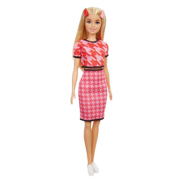 Barbie Fashionistas - Vestido Pata De Gallo Rosa