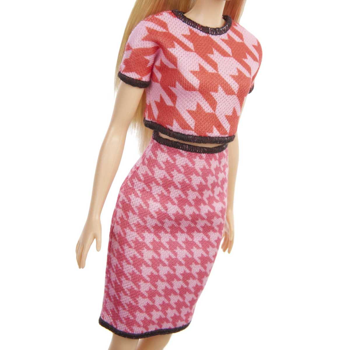Barbie Fashionistas - Vestido Pata De Gallo Rosa