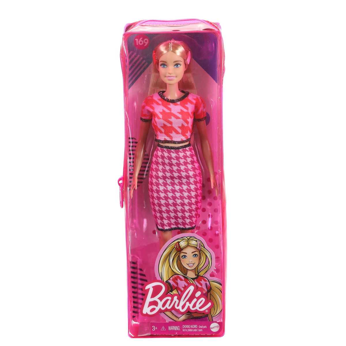 Barbie Fashionistas - Vestido Pata De Gallo Rosa