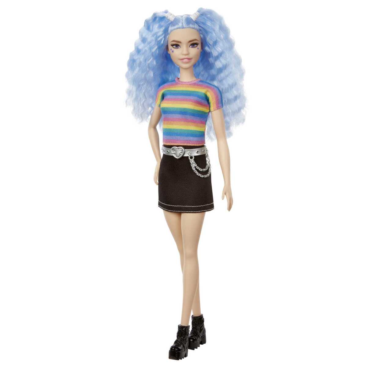 Barbie Fashionistas - Top Arcoiris Y Falda Negra
