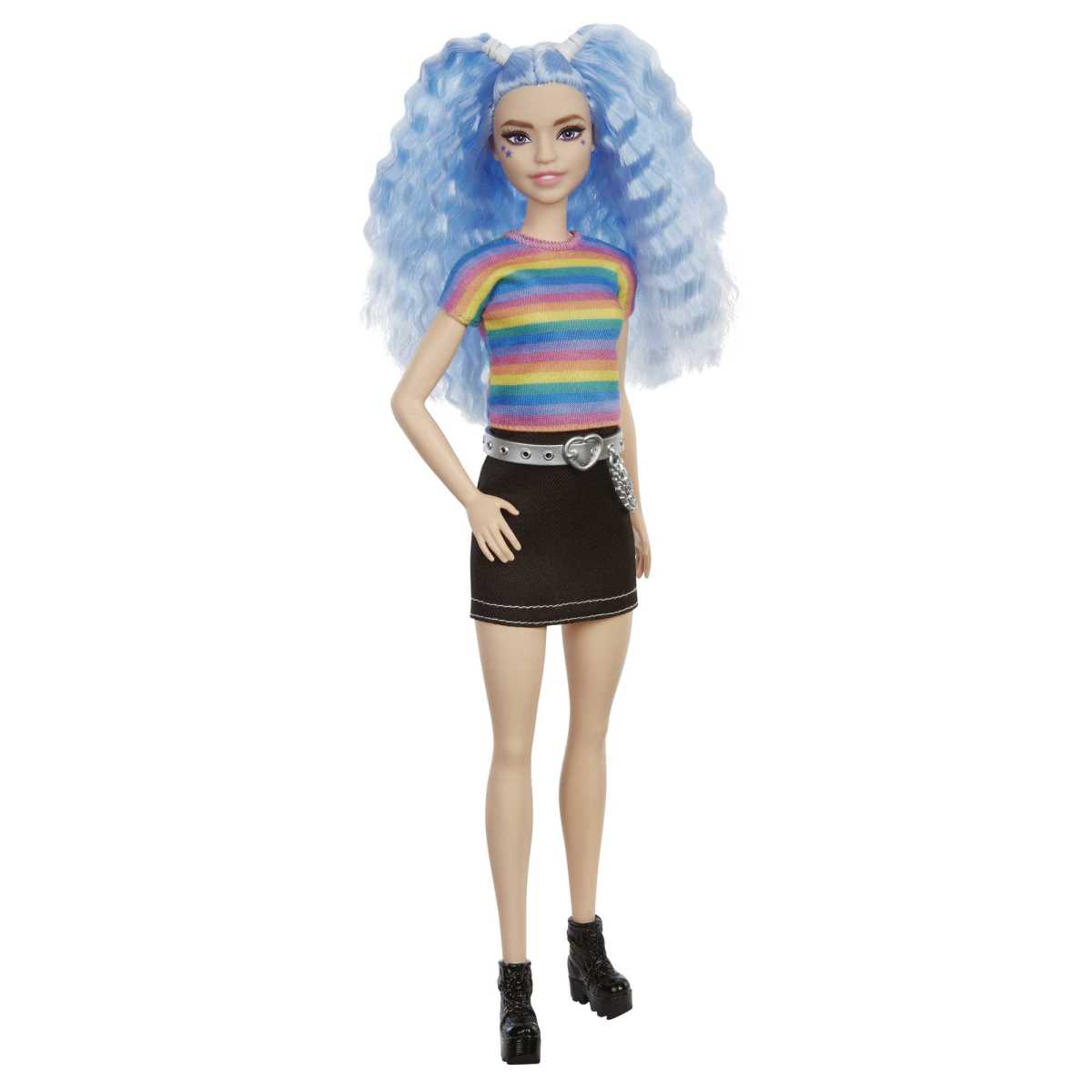 Barbie Fashionistas - Top Arcoiris Y Falda Negra