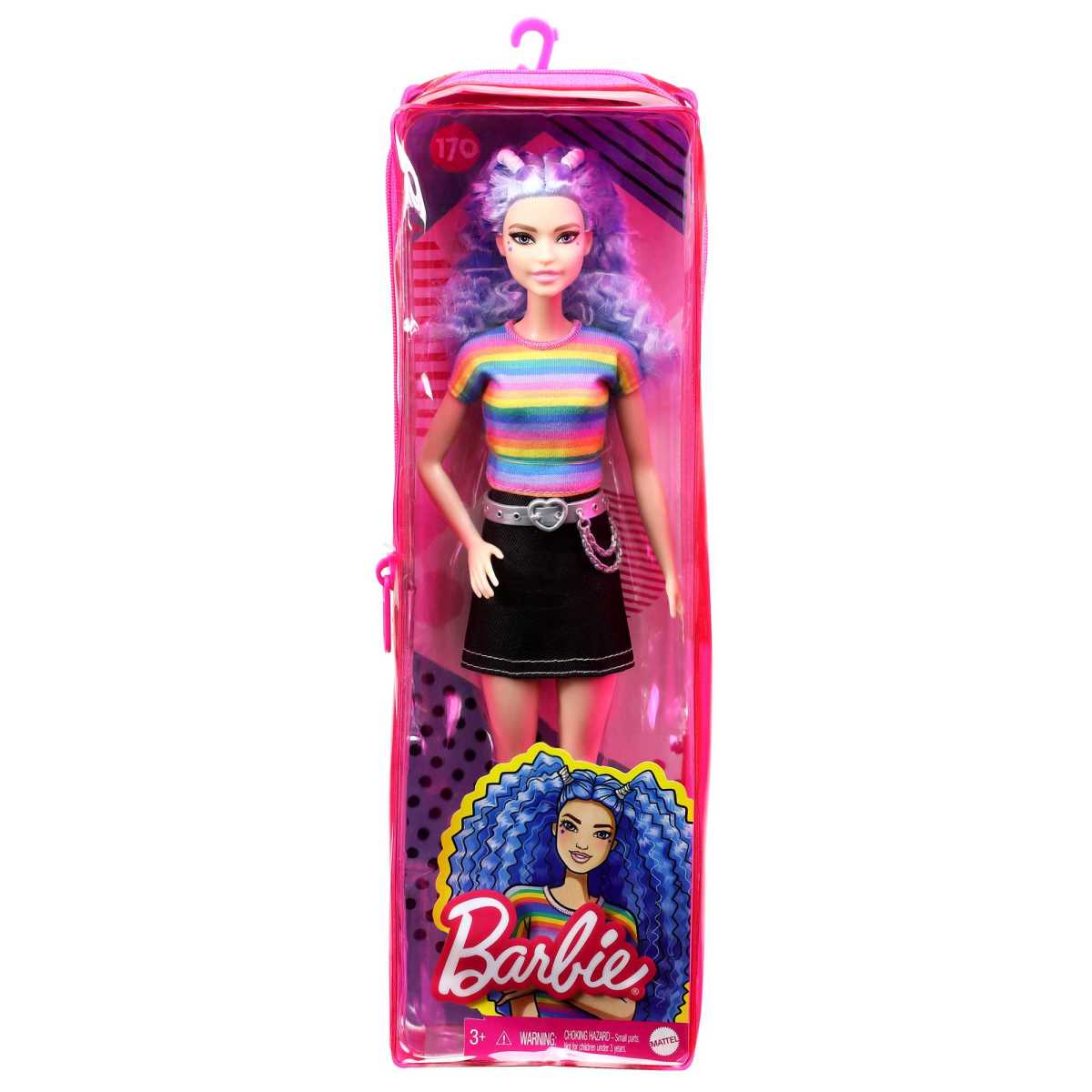 Barbie Fashionistas - Top Arcoiris Y Falda Negra