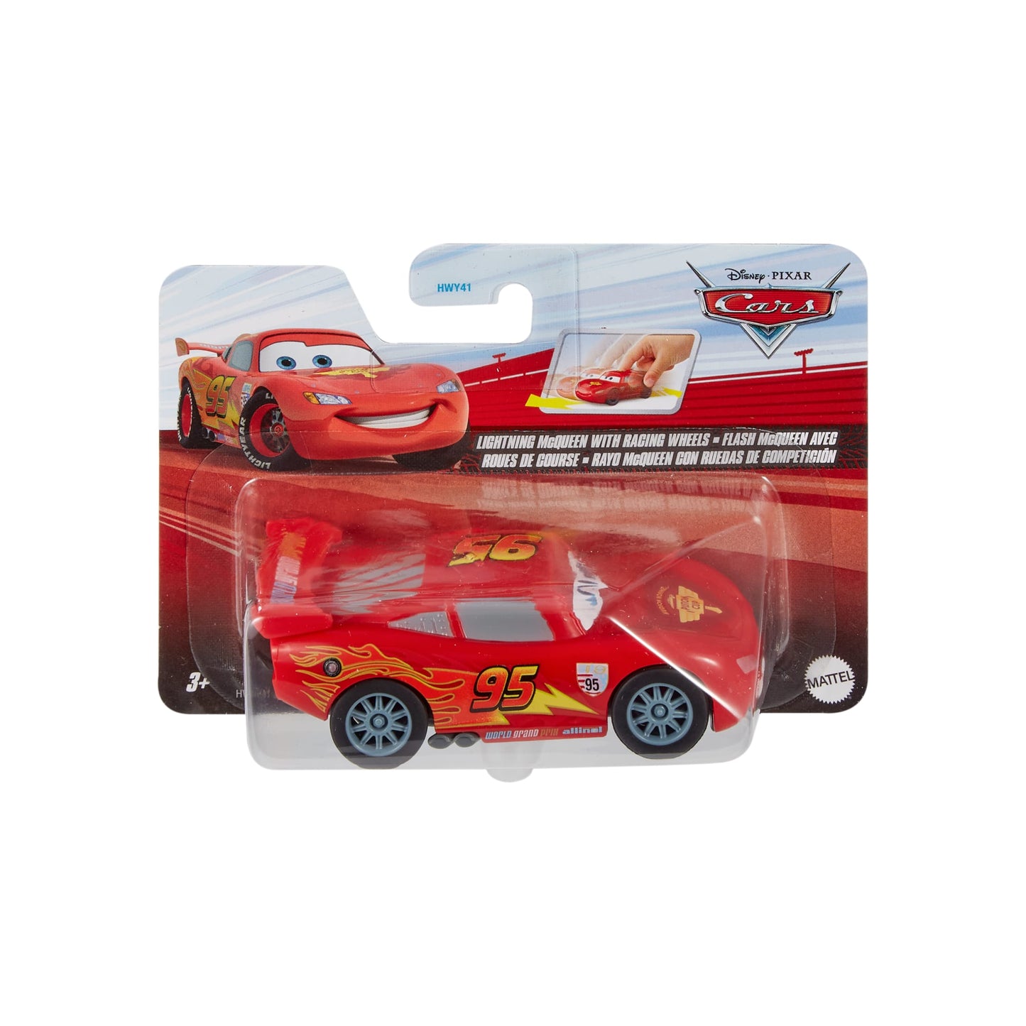 Cars de Disney y Pixar 1:43 Pullback - Rayo McQueen Ruedas de Competición
