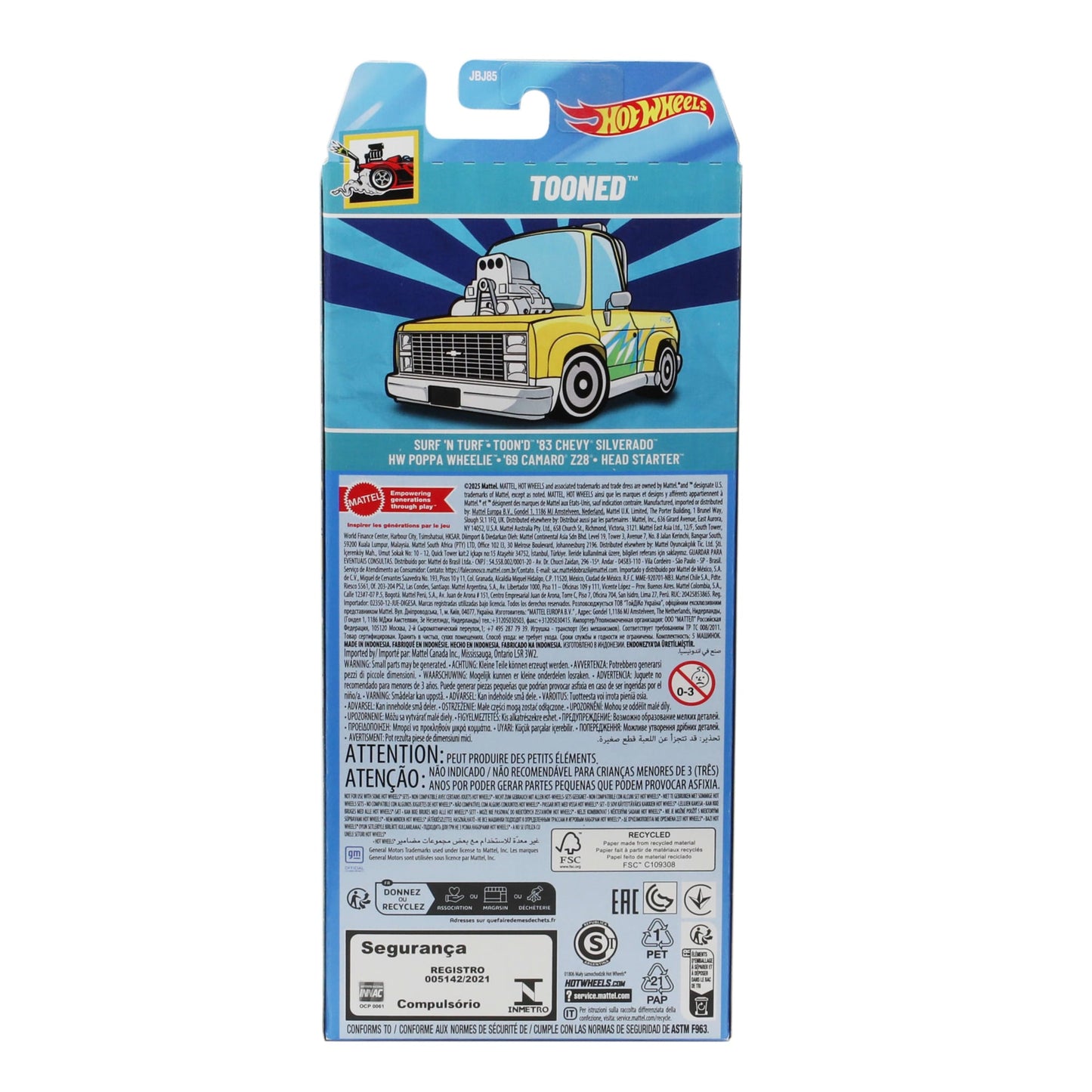 Pack 5 Autos Básicos Hot Wheels - Tooned