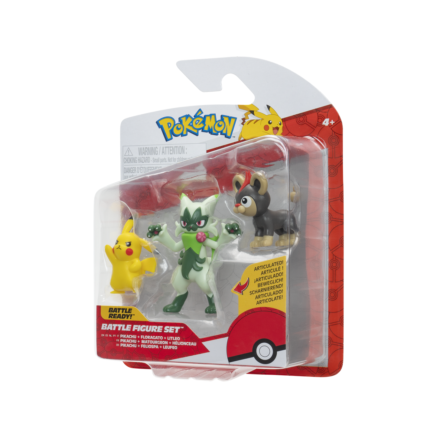 Pokémon Pack 3 Figuras - Pikachu + Floragato + Litleo