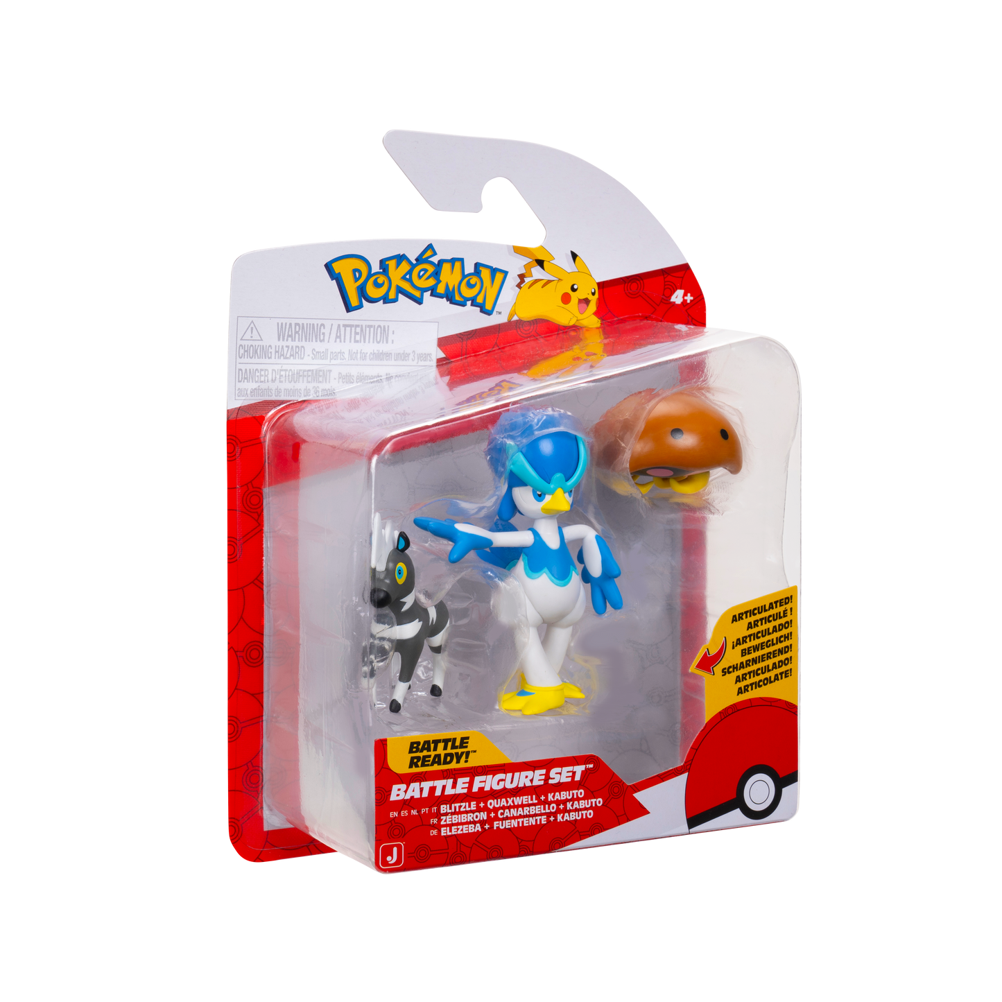 Pokemon Pack 3 Figuras - Blitzle + Quaxwell + Kabuto