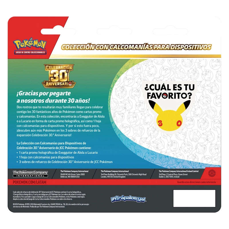 Pokemon Tcg 30th Celebration Tech Sticker Collection Español - Exeggutor