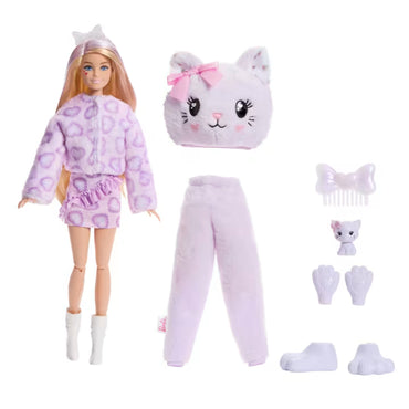 Barbie Cutie Reveal Muñeca Ositos Cariñositos Coloridos - Gatita Morada