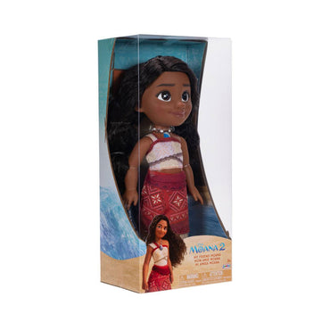 Muñeca Moana My Friend Moana Disney en caja con fondo de playa y mar