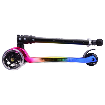 Triscooter Boldcube Candy Floss plegado para fácil transporte y almacenamiento