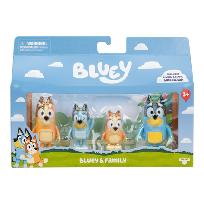 Bluey Pack 4 Figuras - Bluey y Family