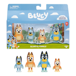Bluey Pack 4 Figuras - Bluey y Family