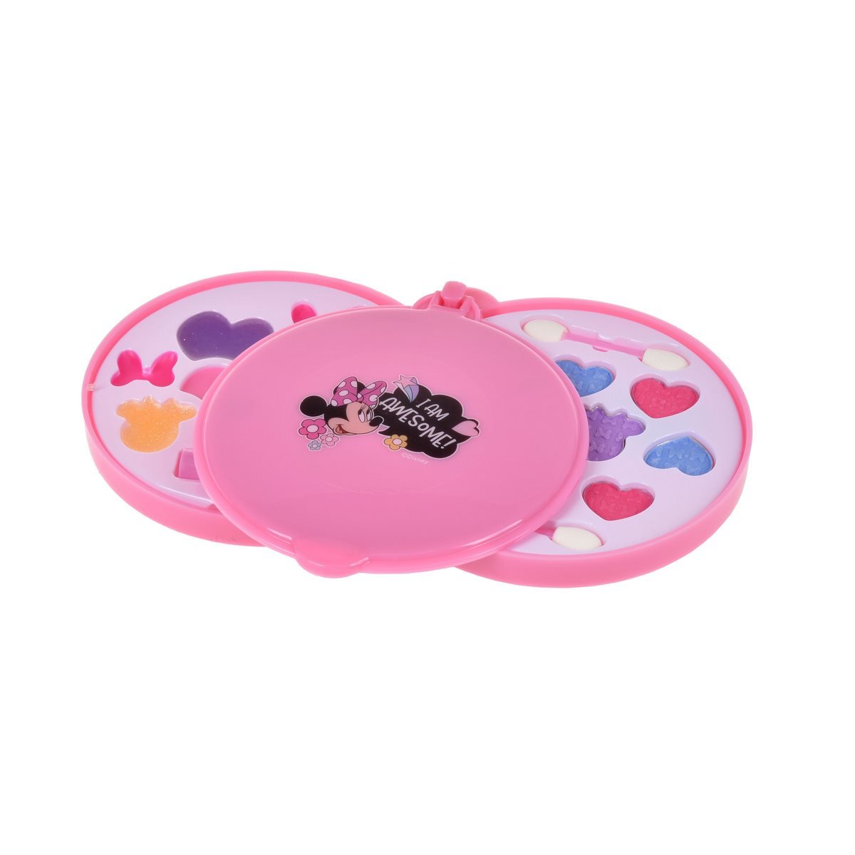Set Circular Con Tres Pisos De Cosméticos Y Espejo Minnie